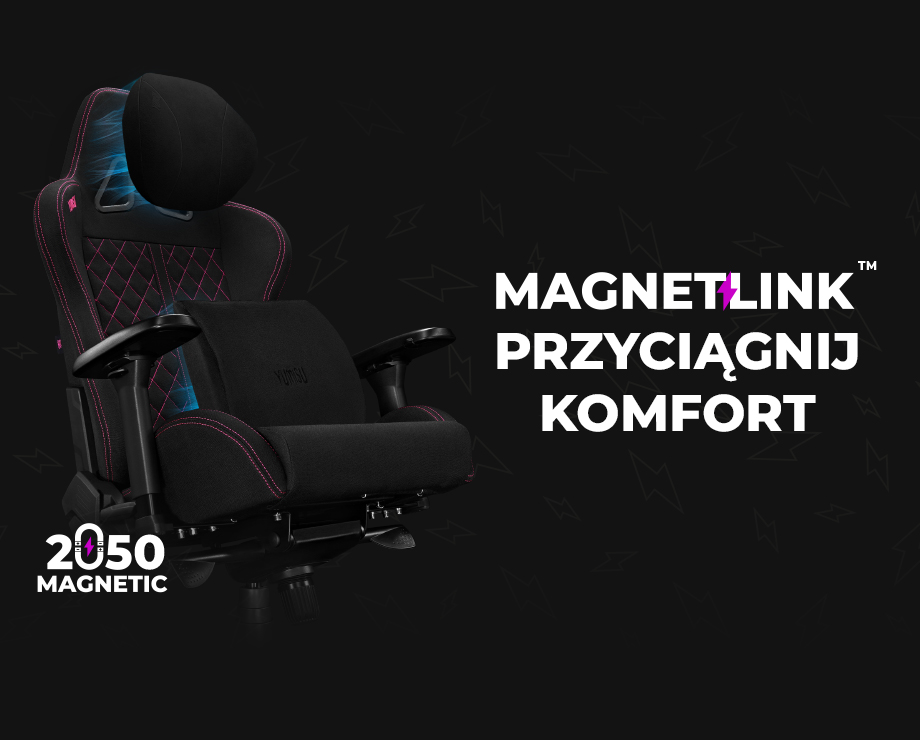 Fotel Yumisu 2050 Magnetic Materiał Black/Pink