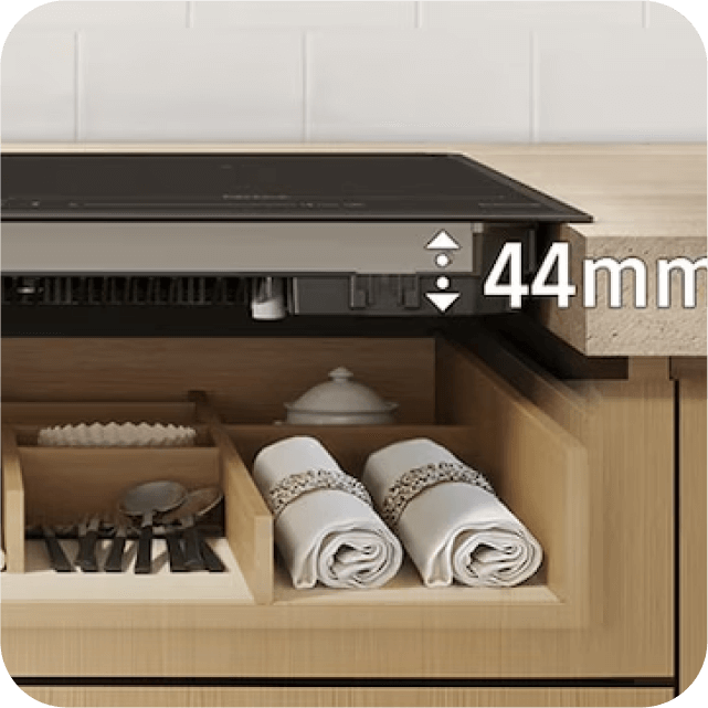 Płyta indukcyjna Slim Fit, pasująca do mniejszych przestrzeni kuchennych.