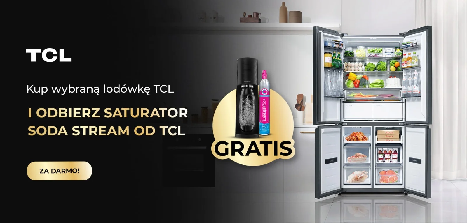 TCL - Kup lodówkę TCL i odbierz saturator SodaStream gratis