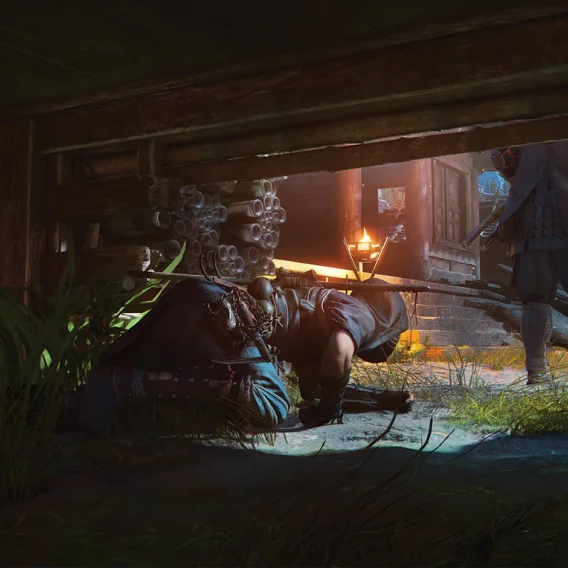 Shinobi ukrywa się przed strażnikami