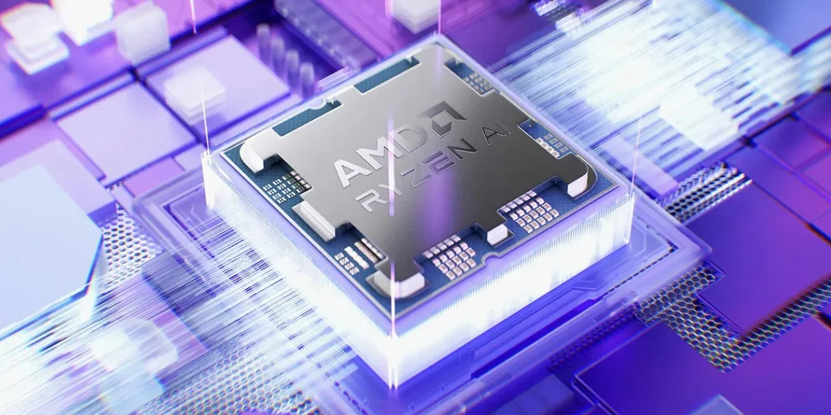 Układ AMD Ryzen, wizualizacja procesora na płycie głównej