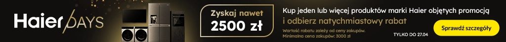 AGD - Haier - Promocja progowa AGD i TV - do 2500 zł - 0426 - baner główny belka 1024x85 zabudowa i duże agd