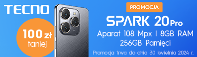 TELE - smartfony - Tecno Sprk 20 pro 100 zł taniej - 0424 - belka mobi 396x116