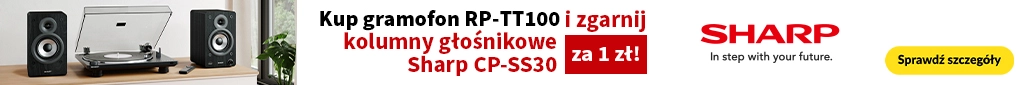 RTV 248 - Sharp - gramofon + kolumny głośnikowe za 1 zł - 0226 - belka 1024x85