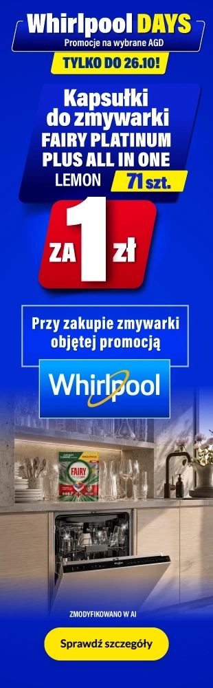 AGD - Whirlpool Days – zmywarka + kapsułki za 1zł - 1026 - DP-431 - uszy lewe i prawe - zmywarki wolnostojące i do zabudowy