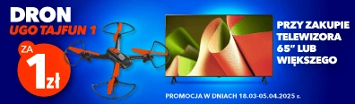 RTV 28 - Dron Ugo Tajfun 1 za 1 zł przy zakupie TV 65" lub większego 0325 - belka 396x116