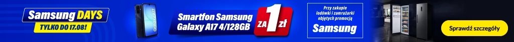 AGD - Samsung Days - Przy zakupie zestawu lodówki i zamrażarki =>telefon A17 za 1 zł - baner główny belka 1024x85
