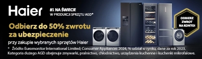 AGD - Haier zwrot za ubezpieczenie - 0125 - baner główny mobi belka 396x116