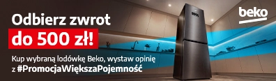 AGD - Beko - Do 500 zł zwrotu na konto - 0626 - baner główny belka mobi 396x116 - lodówki