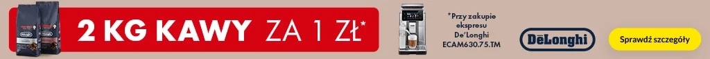 AD - DeLonghi - kawa 2 kg za 1 zł - belka 1024x85 Ekspresy ciśnieniowe kawa