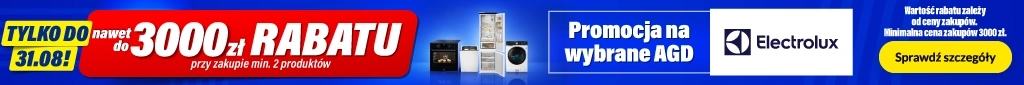 AGD - Electrolux - nawet do 3000 zł rabatu - 0826 - baner główny belka 1024x85 - kat. pralko-suszarki, płyty, piekarniki, zmywarki do zabudowy