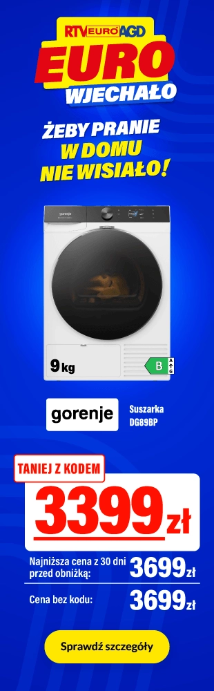 Lepszy Dom 1025 - Strefa łazienki - od 01.09 z akcją global - uszy lewe prawe - suszarki do prania Suszarka Gorenje DG89BP 62,5cm 9kg 1409938