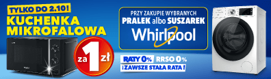 AGD - Whirlpool mikrofala za 1zl 0924 - baner główny belka mobi 396x116 Pralki, suszarki, mik