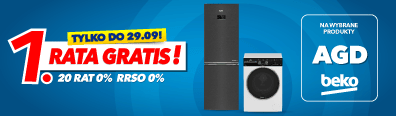 AGD - Beko 1 rata gratis 0924 - baner główny mobi belka 396x116