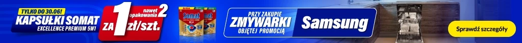 Samsung + kapsułki SOMAT za 1 zł - 0626 - baner główny belka 1024x85 - kat. zmywarki do zabudowy