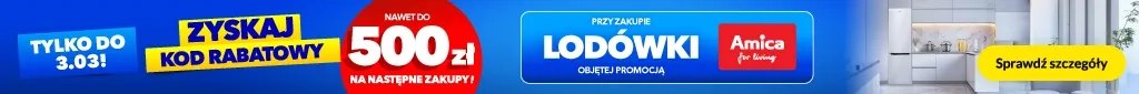 AGD - KOD DO 500ZŁ ZA ZAKUP LODÓWKI AMICA 0226 - belka główny desktop 1024x85 - lodówki, lodówki do zab