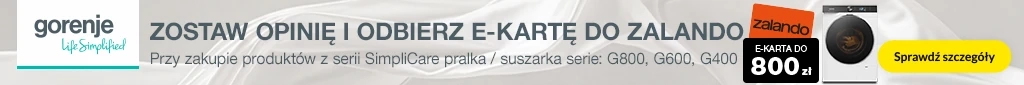 AGD - Gorenje - Simply Care - Zalando do 800 zł - 0926 - baner główny belka 1024x85 zabudowa i duże agd
